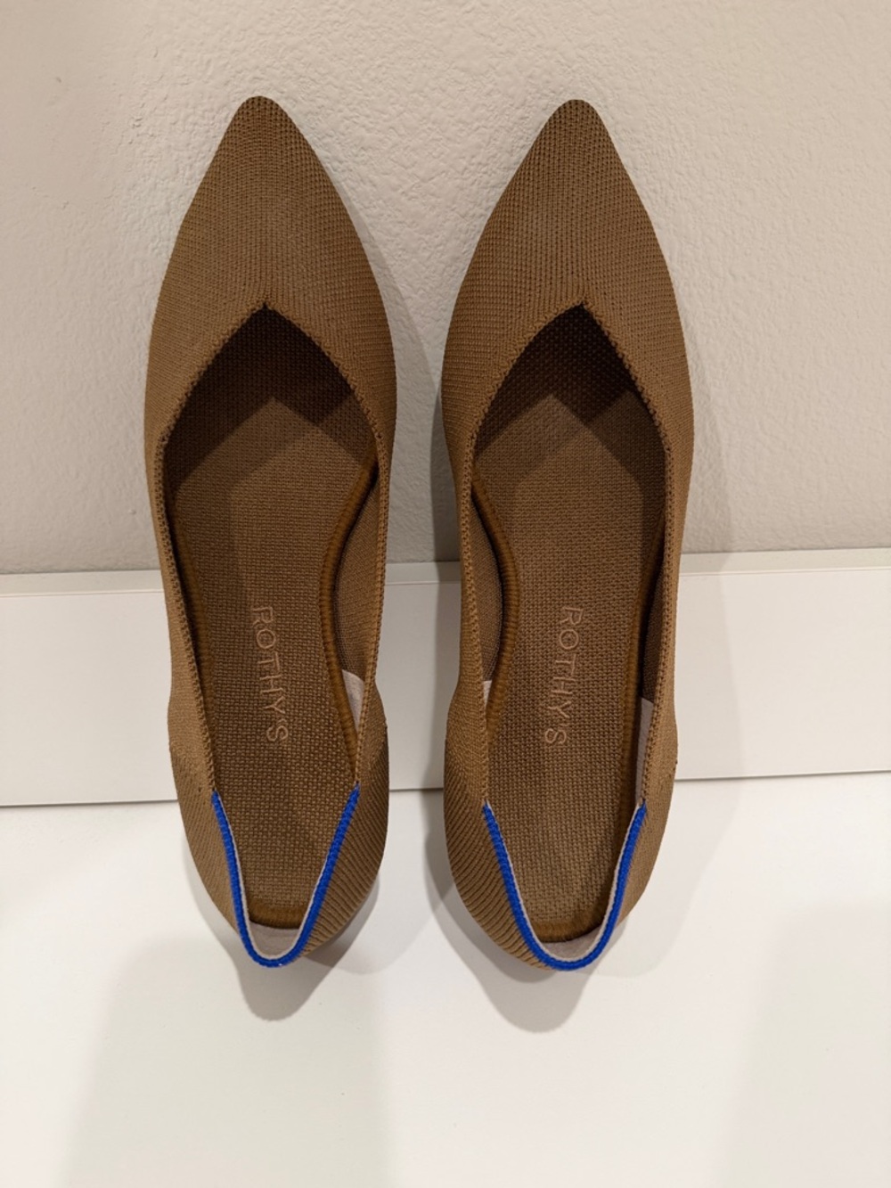 Rothy's Brown Pointed Knit Flats
